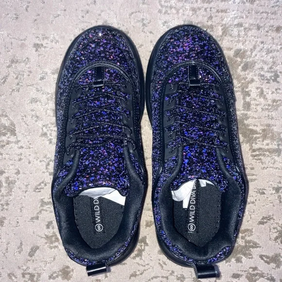 NIB Wild Diva Eddy Sz 8 Multi Color Glitter Sneakers - Picture 6 of 7